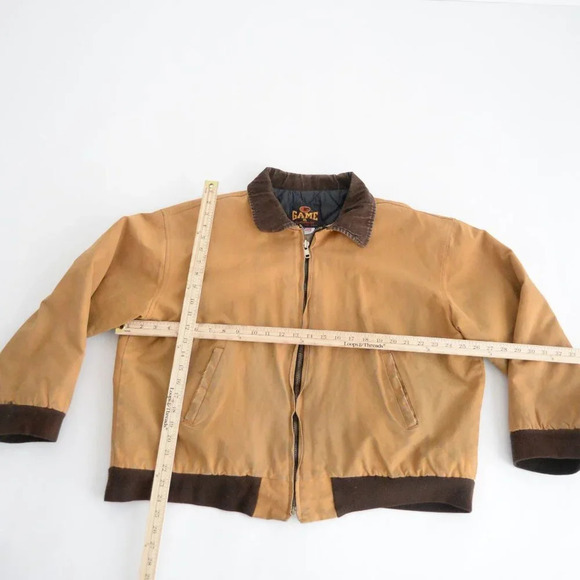 Vintage 80's Game Sportswear Tan Brown Zip Up Detroit Carhartt Style Jacket - Picture 4 of 14
